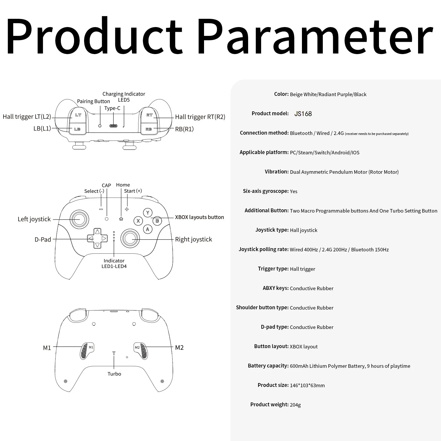 POWKIDDY JS-168 Bluetooth Wireless Handheld Controller - Image 14