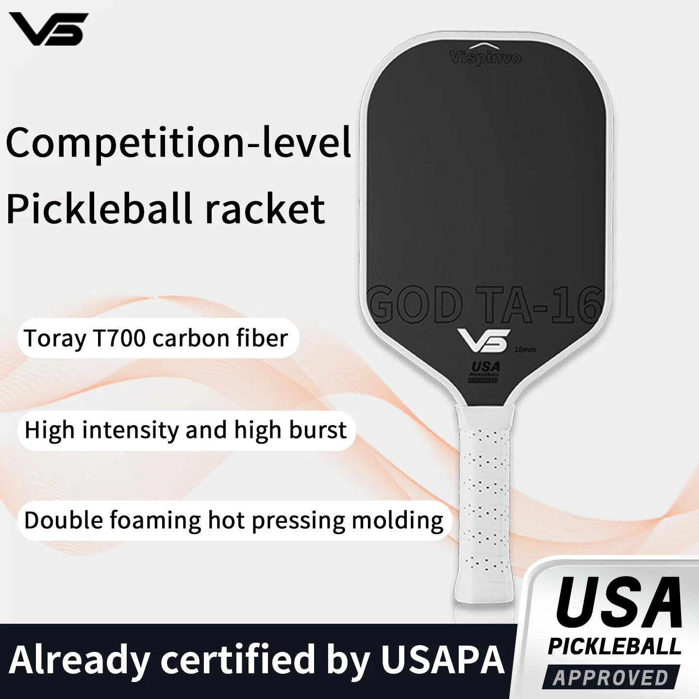 USAPA Approved VISPINVO GOD TA-16 Pickleball Paddles - Image 4