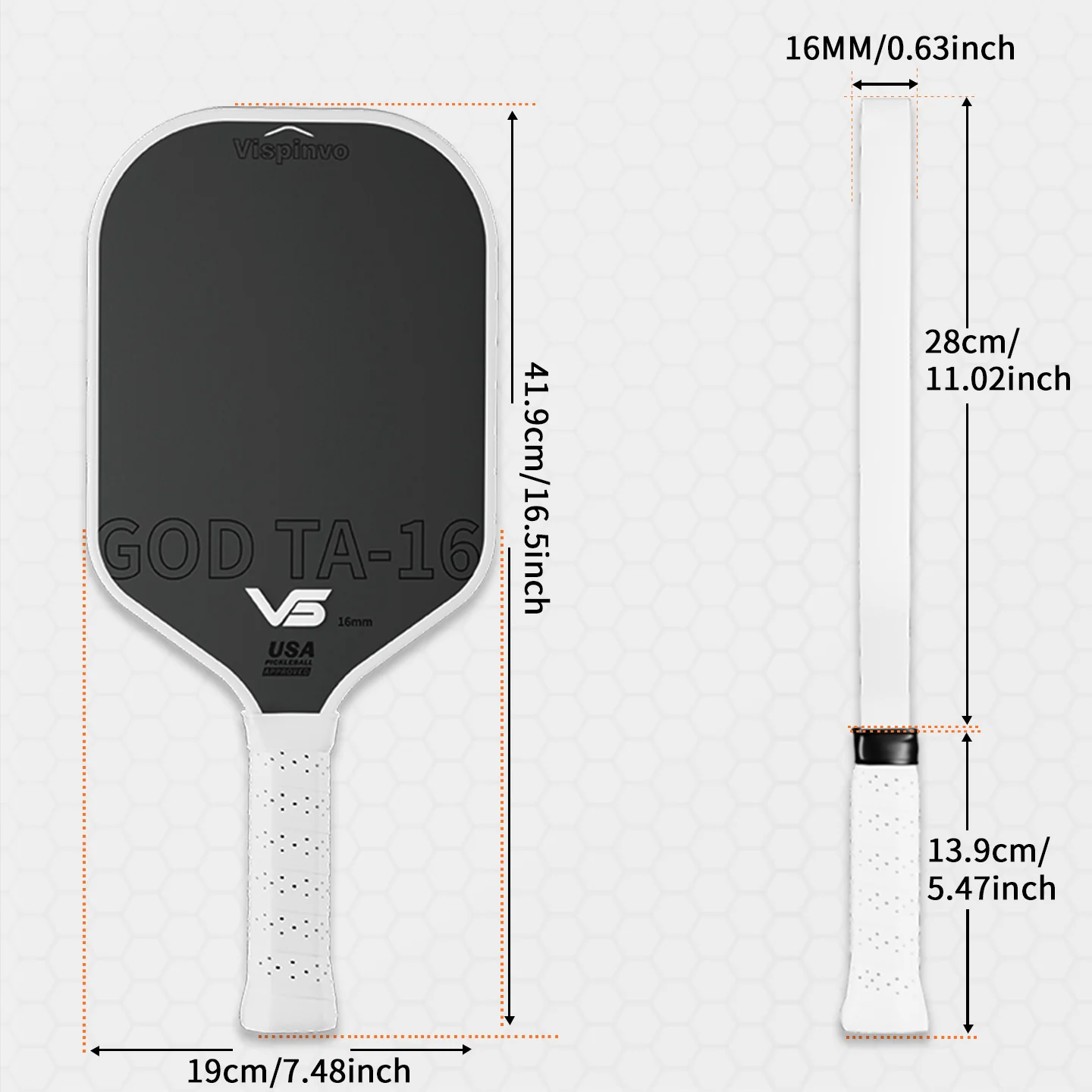USAPA Approved VISPINVO GOD TA-16 Pickleball Paddles - Image 8