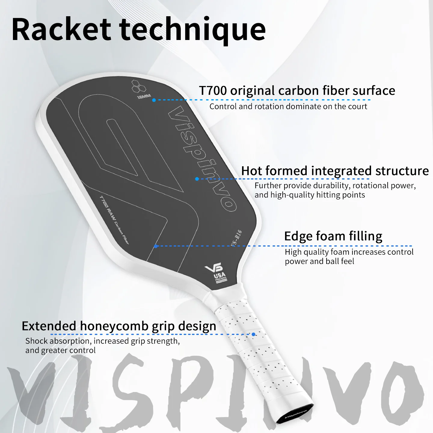 USAPA Approved VISPINVO R16 Pickleball Paddles - Image 7
